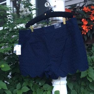 New Navy Blue scalloped hem shorts